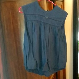 Navy blue sleeveless blouse